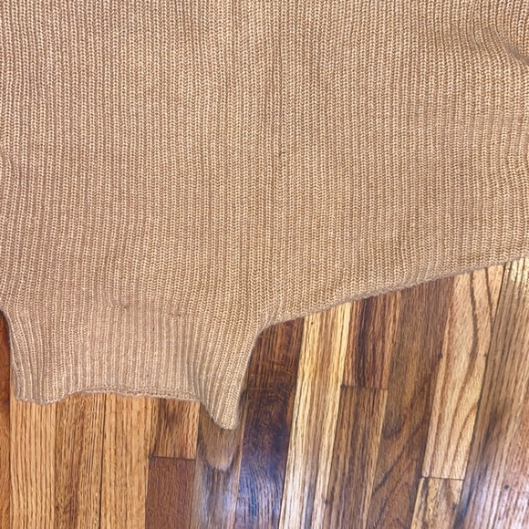 BCBG knit turtleneck top with sleeve detailing in brown - Picture 4 of 6